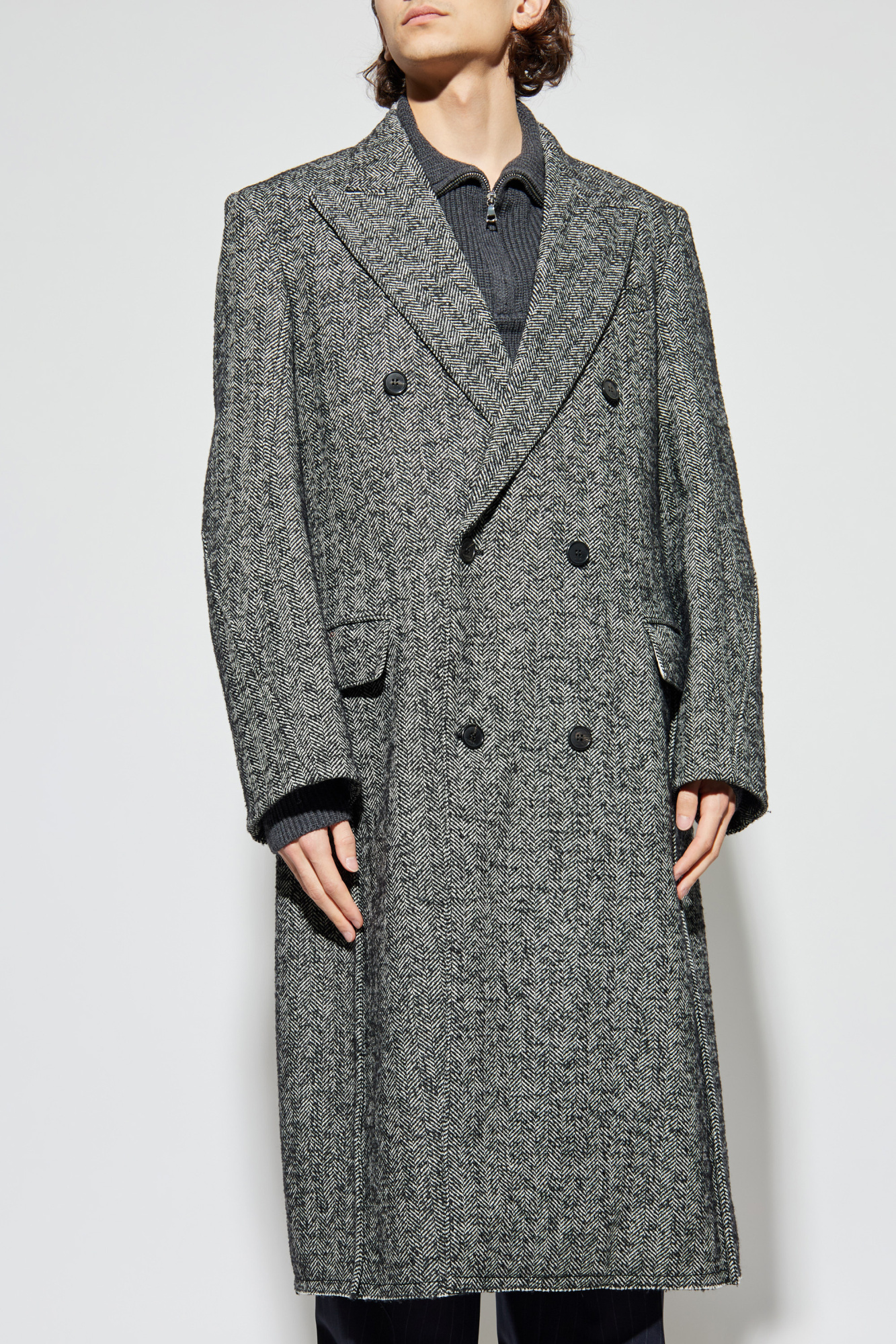 Lanvin Herringbone pattern coat | Men's | Vitkac